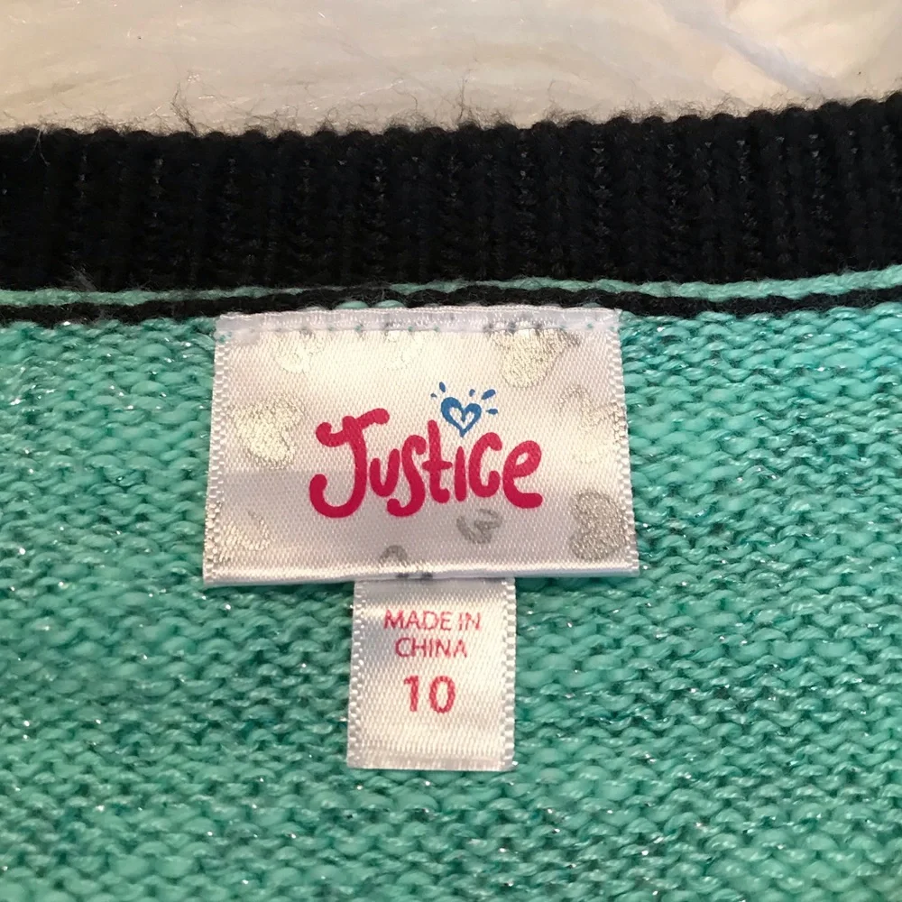 Justice polka dot sequin sweater size 10 girls Long Sleeve